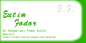 eutim fodor business card